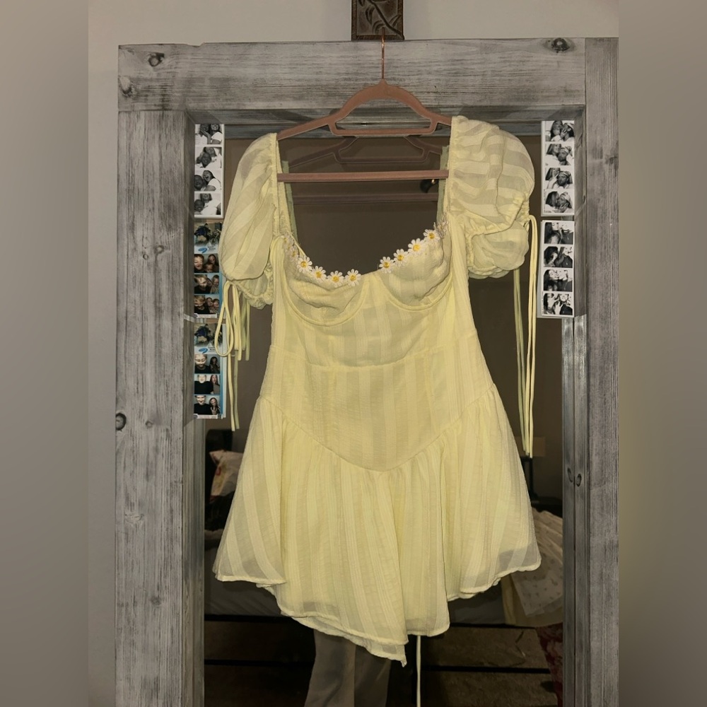 Lucy in the Sky Yellow Puff Sleeve Sundress